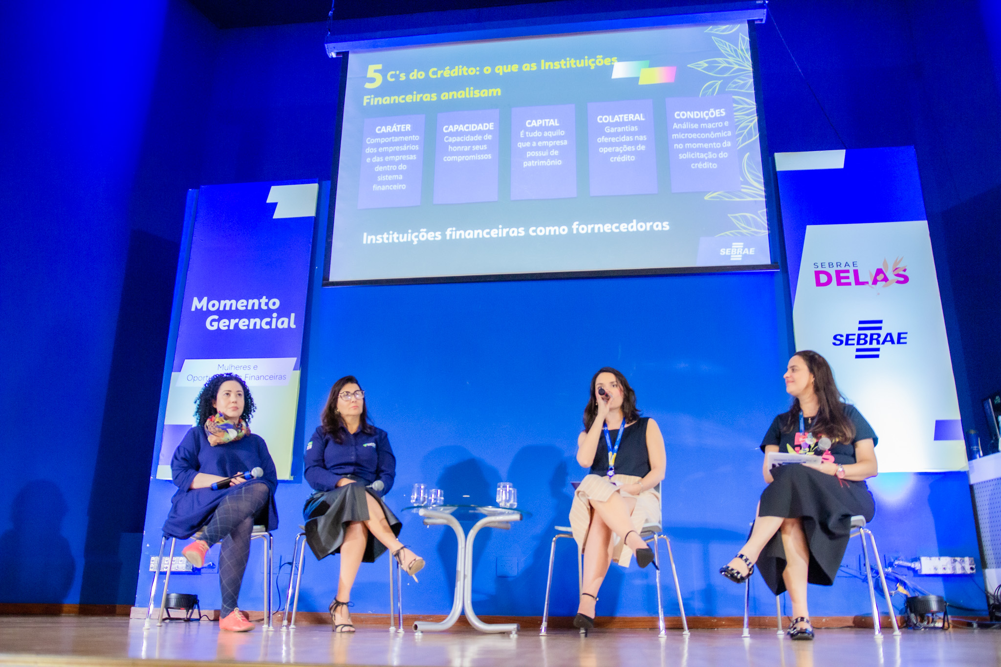 Painel discutiu oportunidades e acesso a crédito para mulheres empreendedoras. Crédito: Amanda Ketly