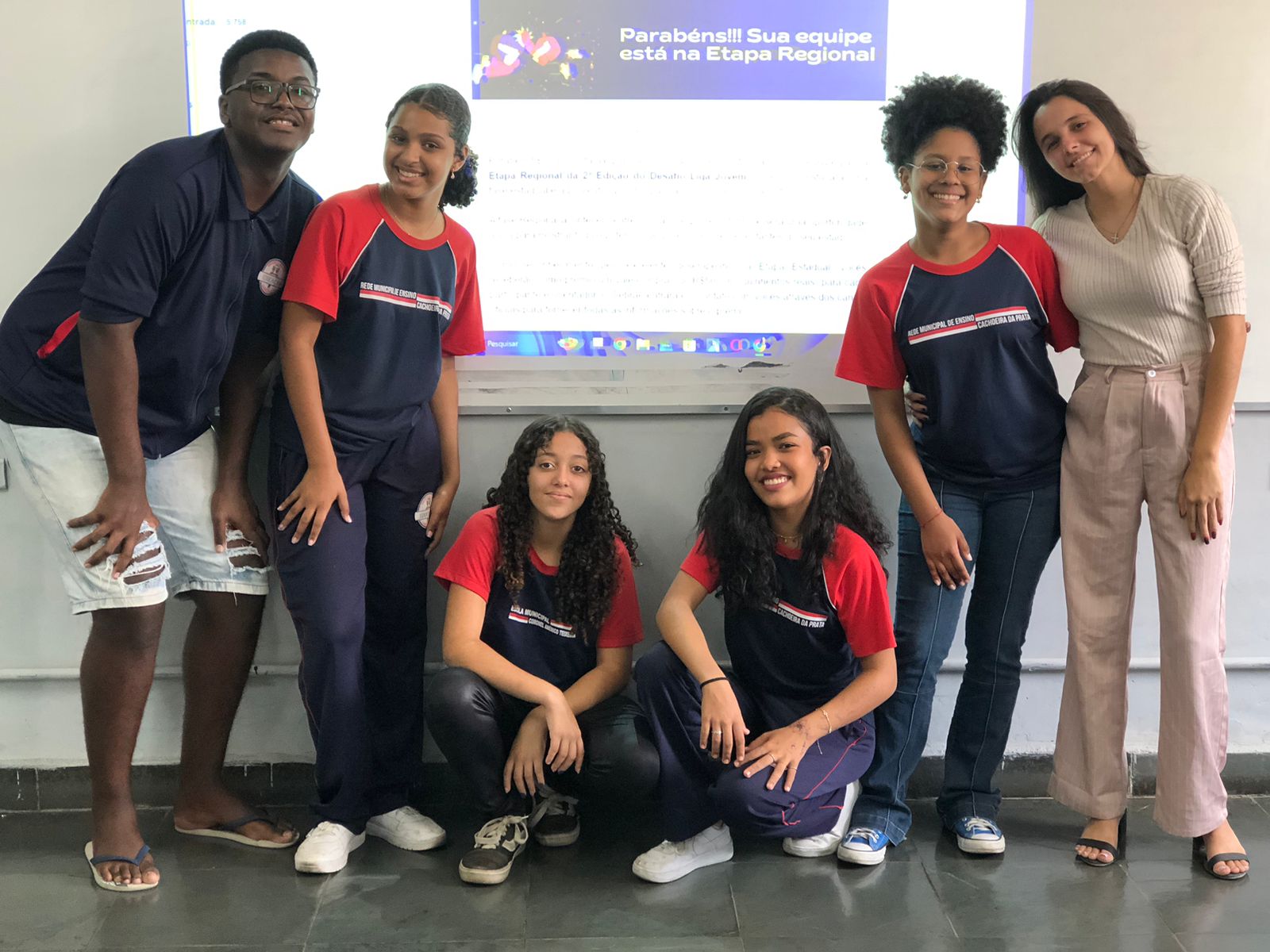 Equipe de Cachoeira da Prata selecionada para a etapa regional do Desafio Liga Jovem, com o projeto Aririnha. Foto: Divulgação