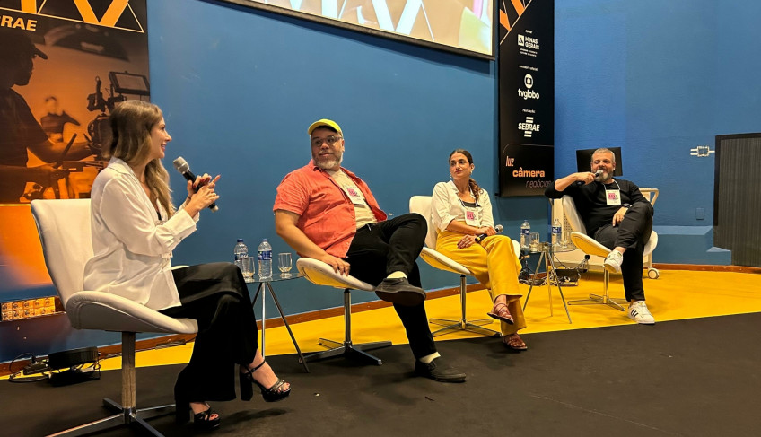 Dani Toloméi, CEO e fundadora da Transforma; MM Izidoro, estrategista narrativo e contador de histórias; Rita Moraes, CEO da LB Entertainment; e Bruno D’Angelo, CEO da WIP