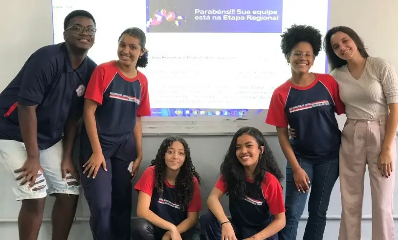 Equipe Ariranha, de Cachoeira da Prata/MG, foi finalista nacional na 2ª edição do Desafio Liga Jovem, em 2024. Foto: Divulgação