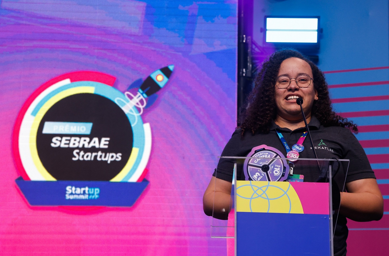 A CEO da NexAtlas, Ana Raquel Calháu Pereira, no Startup Summit 2025. (Crédito: Julio Cavalheiro)