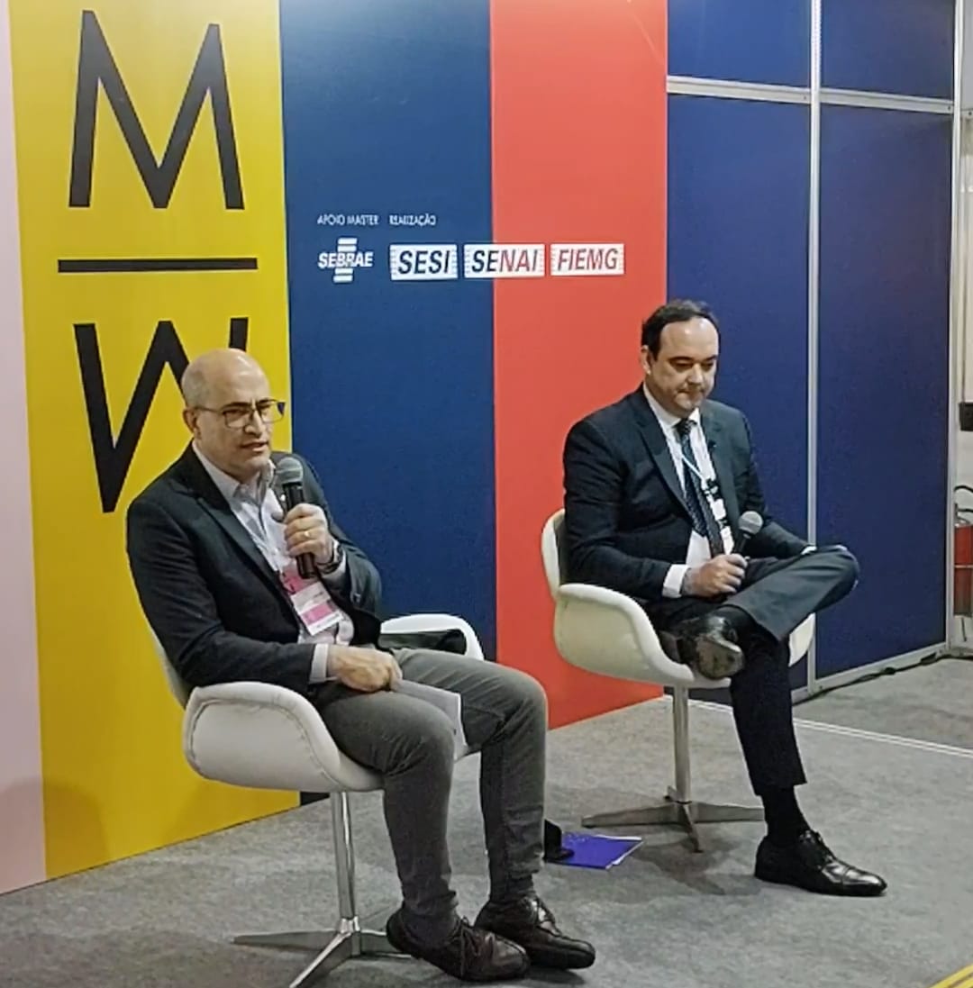 Superintende do Sebrae Minas, Afonso Maria Rocha, e o presidente da Fiemg, Fl&aacute;vio Roscoe participaram da coletiva de imprensa, no primeiro dia do Minas Trend